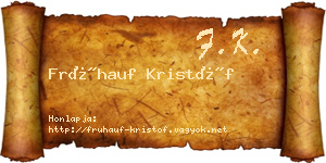 Frühauf Kristóf névjegykártya
